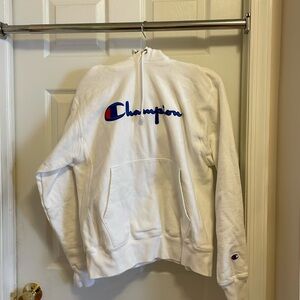 Men’s Champion white hoodie. Size M